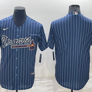 Men's Atlanta Braves Blank Navy Cool Base Stitched Baseball Jersey