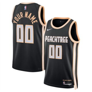 Men's Atlanta Hawks Active Player Custom Black 2025 26 City Edition Stitched Jersey