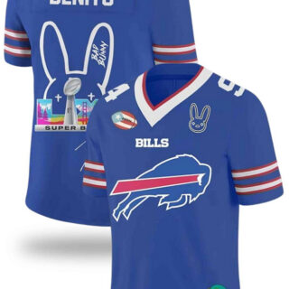 Men's Buffalo Bills Royal 2025 2026 Bowl LX Print Jersey
