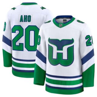 Men's Carolina Hurricanes Active Player Custom White 2024-25 Throwback Stitched Hockey Jersey