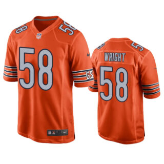 Men's Chicago Bears #58 Darnell Wright Orange Stitched Football Game Jersey