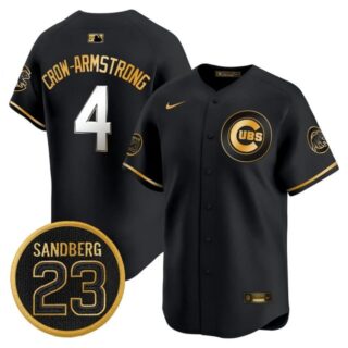 Men's Chicago Cubs 'Ryne Sandberg Tribute' Vapor Premier Limited Jersey V2 All Stitched #4 Pete Crow-Armstrong