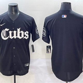 Men's Chicago Cubs Blank Black 'Gothic North Side Edition' Vapor Premier Limited Stitched Baseball Jersey