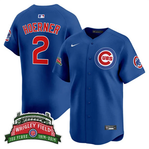 Men's Chicago Cubs Wrigley Field Style Vapor Premier Limited Jersey All Stitched Nico Hoerner #2