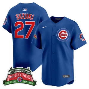 Men's Chicago Cubs Wrigley Field Style Vapor Premier Limited Jersey All Stitched Seiya Suzuki #27