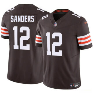 Men's Cleveland Browns #12 Shedeur Sanders Brown 2025 Draft F.U.S.E. Vapor Limited Stitched Football Jersey