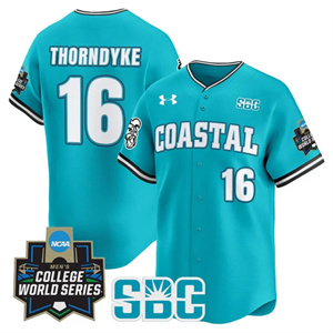 Men's Coastal Carolina Chanticleers #16 Colby Thorndyke 2025 World Series Vapor Premier Limited Jersey All Stitched