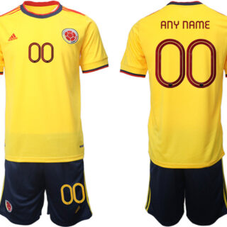 Men's Columbia Custom Yellow Home Soccer Jersey Suit 1