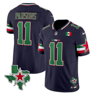 Men's Dallas Cowboys #11 Micah Parsons 2024 Mexico Navy F.U.S.E. Stitched Football Jersey