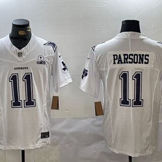 Men's Dallas Cowboys #11 Micah Parsons 2024 White F.U.S.E. With Established In 1960 Patch Stitched Football Jersey