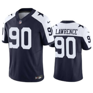 Men's Dallas Cowboys #90 Demarcus Lawrence Navy 2023 F.U.S.E. Vapor Limited Stitched Football Jersey