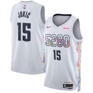 Men's Denver Nuggets #15 Nikola Jokic White 2024 25 City Edition Stitched Basketball Jersey