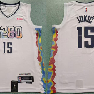 Men's Denver Nuggets #15 Nikola Jokic White 2024 25 City Edition Stitched Basketball Jersey