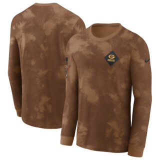 Men's Green Bay Packers Brown 2023 Salute To Service Long Sleeve T-Shirt