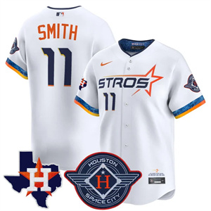 Men's Houston Astros 2025 City Connect Texas Patch Vapor Premier Limited Jersey All Stitched Cam Smith #11