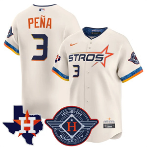 Men's Houston Astros 2025 City Connect Texas Patch Vapor Premier Limited Jersey All Stitched Jeremy Pena #3
