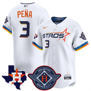 Men's Houston Astros 2025 City Connect Texas Patch Vapor Premier Limited Jersey All Stitched Jeremy Pena #3