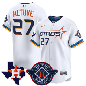 Men's Houston Astros 2025 City Connect Texas Patch Vapor Premier Limited Jersey All Stitched Jose Altuve #27