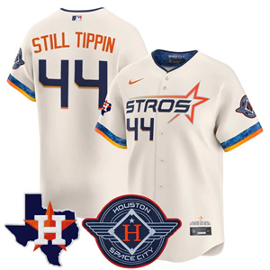 Men's Houston Astros 2025 City Connect Texas Patch Vapor Premier Limited Jersey All Stitched Still Tippin #44