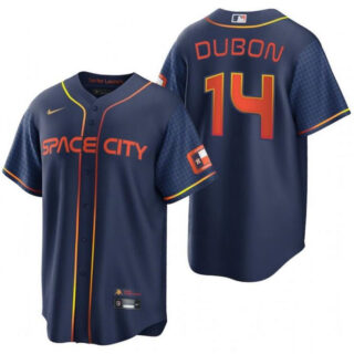 Men's Houston Astros #14 Mauricio Dubon 2022 Navy City Connect Cool Base Stitched Jersey