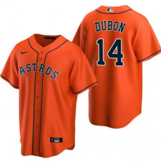 Men's Houston Astros #14 Mauricio Dubon Orange Cool Base Stitched Baseball Jersey