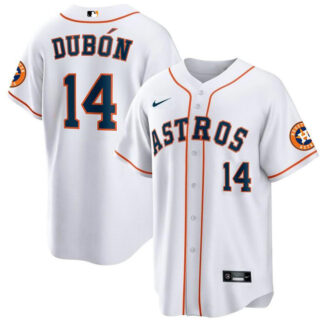 Men's Houston Astros #14 Mauricio Dubon White Cool Base Stitched Baseball Jersey