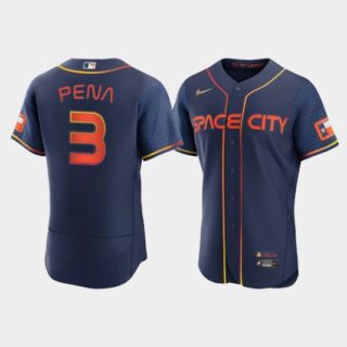 Men's Houston Astros #3 Jeremy Pena 2022 Navy City Connect Cool Base Stitched Jersey