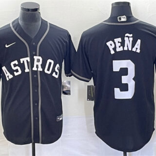 Men's Houston Astros #3 Jeremy Pena Black Cool Base Stitched Baseball Jersey