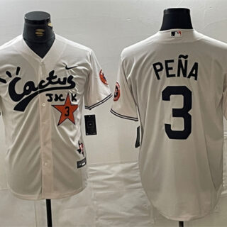 Men's Houston Astros #3 Jeremy Pena Cream Cactus Jack Vapor Premier Limited Stitched Baseball Jersey