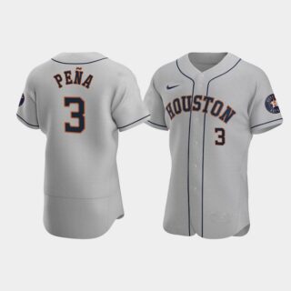 Men's Houston Astros #3 Jeremy Pena Gray Flex Base Stitched Jerseys