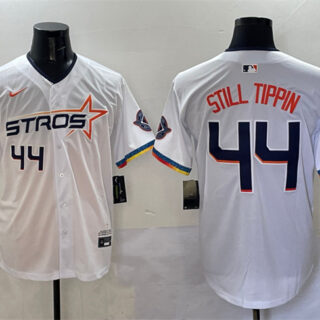 Men's Houston Astros #44 Still Tippin White 2025 City Connect Limited Stitched Baseball Jersey