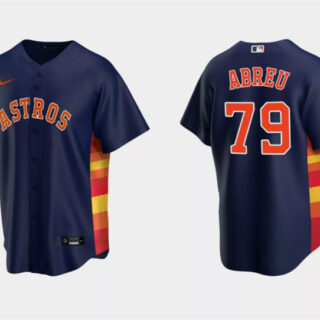 Men's Houston Astros #79 JoseAbreu Navy Cool Base Stitched Jersey