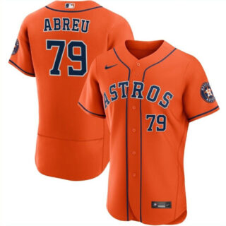 Men's Houston Astros #79 JoseAbreu Orange Flex Base Stitched Jersey