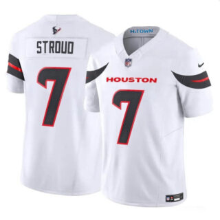 Men's Houston Texans Active Player Custom White 2024 Vapor F.U.S.E. Limited Stitched Jersey