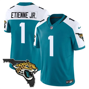 Men's Jacksonville Jaguars Florida Patch Vapor Jersey All Stitched Travis Etienne Jr. 1