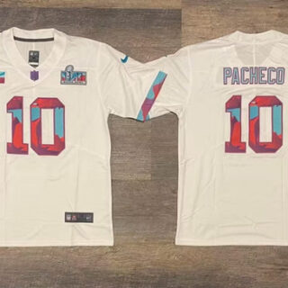 Men's Kansas City Chiefs #10 Isiah Pacheco White Super Bowl LVII Patch Vapor Untouchable Limited Stitched Jersey