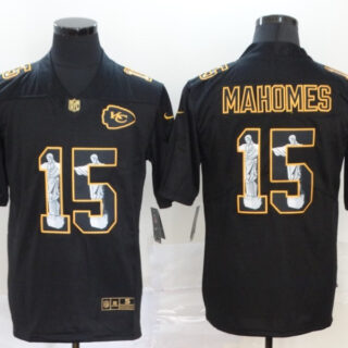 Men's Kansas City Chiefs #15 Patrick Mahomes Jesus Faith Black Vapor Untouchable Stitched NFL Nike Limited Jersey