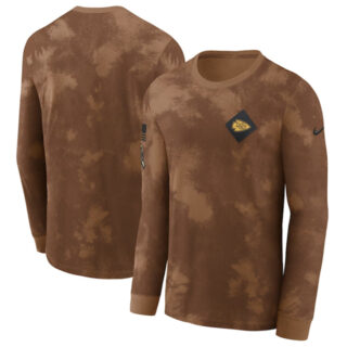 Men's Kansas City Chiefs Brown 2023 Salute To Service Long Sleeve T-Shirt