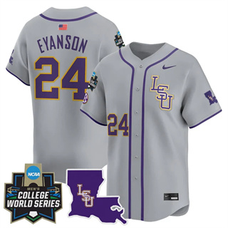 Men's LSU Tigers #24 Anthony Eyanson 2025 World Series Vapor Premier Limited Jersey All Stitched