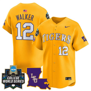 Men's LSU Tigers #12 Todd Walker 2025 World Series Vapor Premier Limited Jersey All Stitched