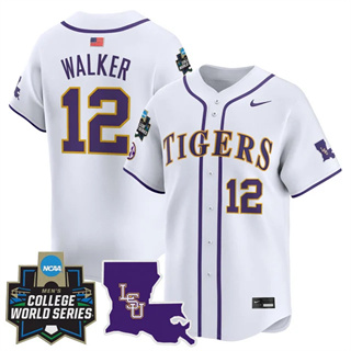 Men's LSU Tigers #12 Todd Walker 2025 World Series Vapor Premier Limited Jersey All Stitched