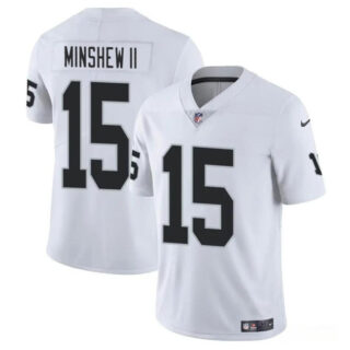 Men's Las Vegas Raiders #15 Gardner Minshew II White Vapor Stitched Football Jersey