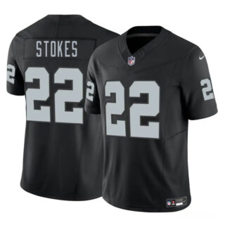 Men's Las Vegas Raiders #22 Eric Stokes Black 2025 F.U.S.E. Vapor Stitched Football Jersey