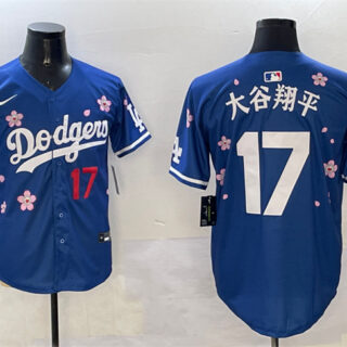Men's Los Angeles Dodgers #17 Shohei Ohtani Royal 2025 Tokyo Series Limited Stitched Baseball Jersey