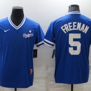 Men's Los Angeles Dodgers #5 Freddie Freeman Royal Stitched Baseball Jersey