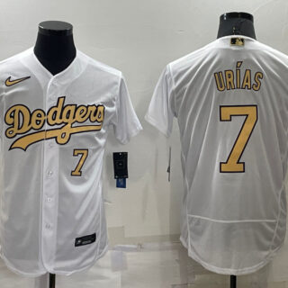 Men's Los Angeles Dodgers #7 Julio Urias 2022 All-Star White Flex Base Stitched Baseball Jersey