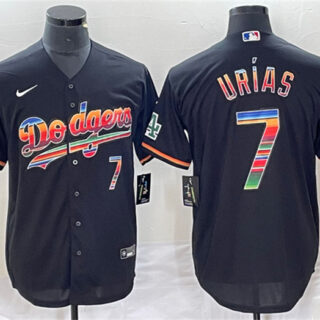 Men's Los Angeles Dodgers #7 Julio Urias Black Mexico Cool Base Stitched Jersey
