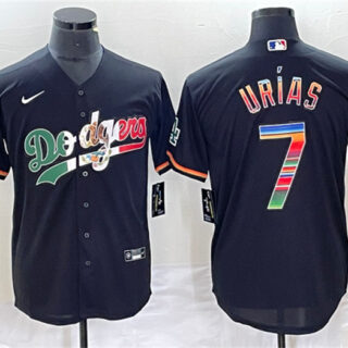 Men's Los Angeles Dodgers #7 Julio Urias Black Mexico Cool Base Stitched Jerseys