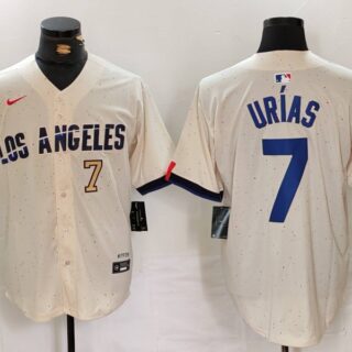 Men's Los Angeles Dodgers #7 Julio Urias Cream Stitched Baseball Jerseys
