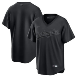 Men's Los Angeles Dodgers Blank Black Pitch Black Fashion Replica Stitched Jersey